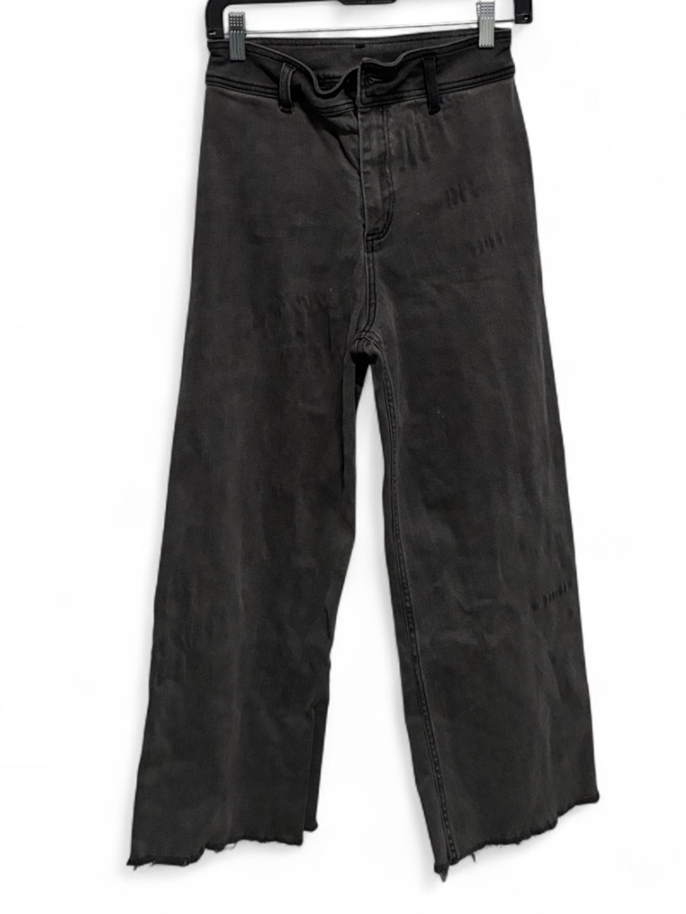 Miou Muse High-Waist Wide Leg Jeans in Washed Black